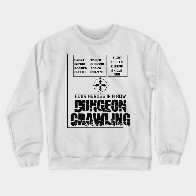 Four heroes in a row dungeon crawling minimalist design Crewneck Sweatshirt by The Star-Man